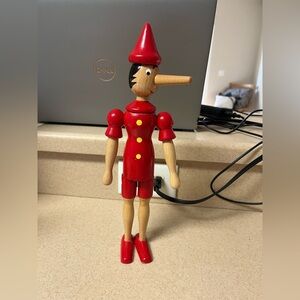 Vintage Wood Pinocchio Toy Statue Doll